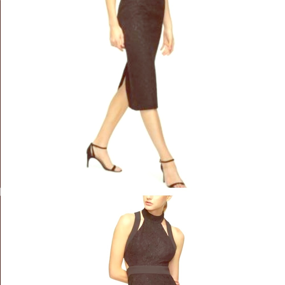 EUC “LBD” designer LACE :) midi dress w/ cutouts